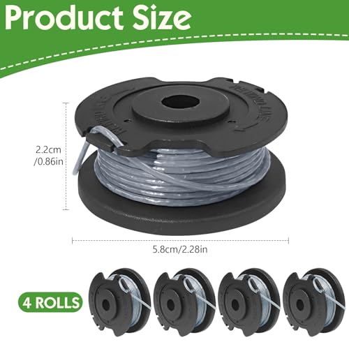 Samulee Bobine Fil Coupe Bordure 4Pièces Ø1,65mm 4,9M,Tondeuse à Gazon Batterie Remplacement
