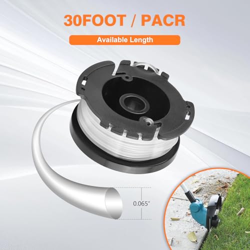 10 Pièces Bobine de Fil Coupe Bordure pour Black et Decker Compatible A6481 A6485 Cutter de Haie 1.65mm (8 Lames, 2 Capu