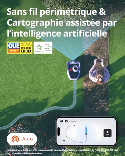 Robot Tondeuse Navimow i105E 500-600 m² IA Cartographie Automatique