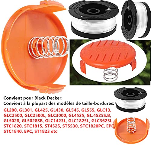 Bobines A6481 A6485 Black et Decker Af-100 Coupe-Bordures, bobines fil débroussailleuse, pour Black et Decker Af-100, 6 